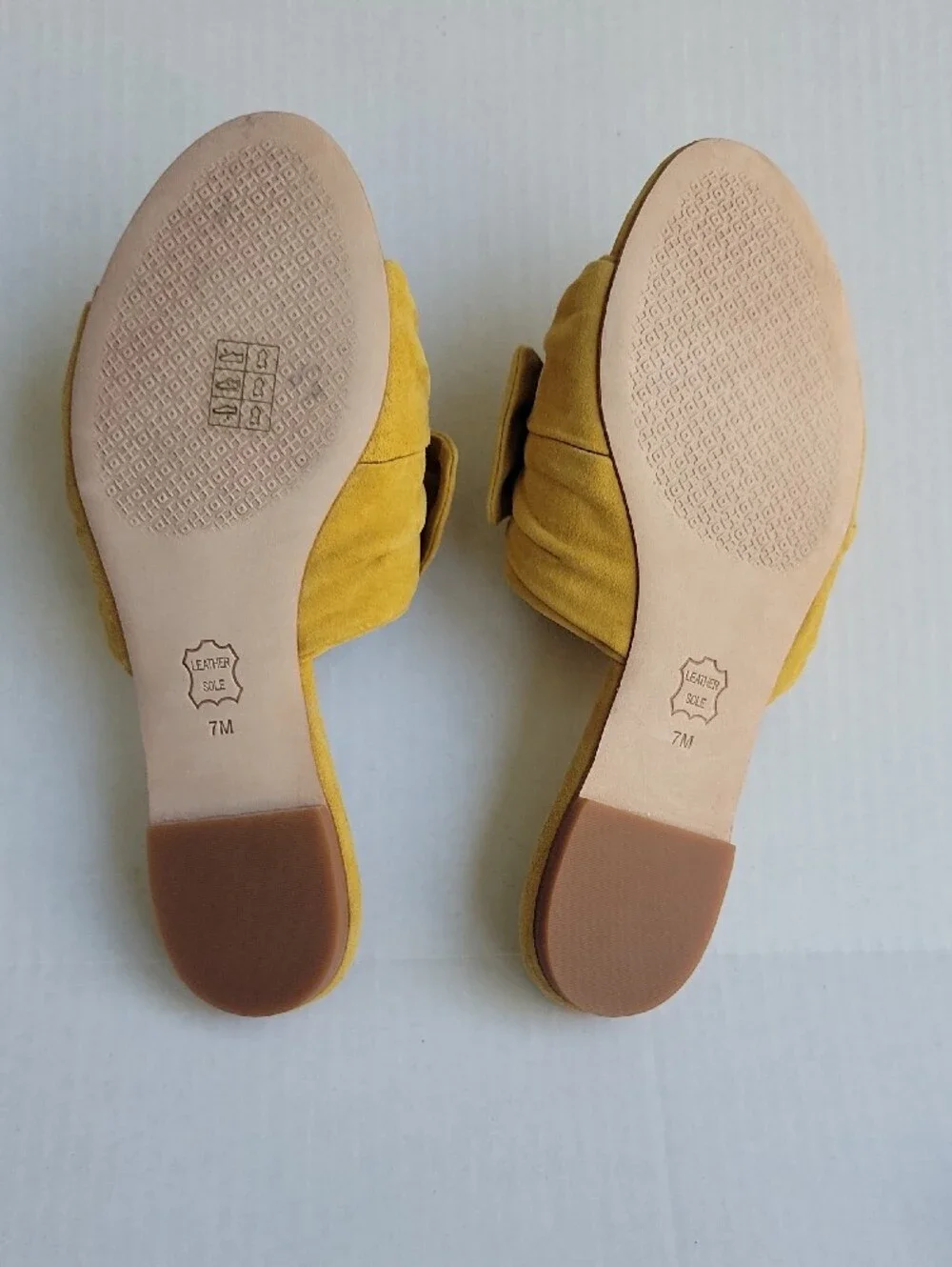 Tory Burch Yellow Knotted Suede Slide Mules